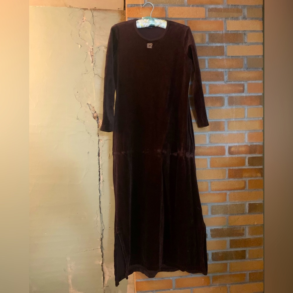 Vintage Givenchy velour maxi dress, large